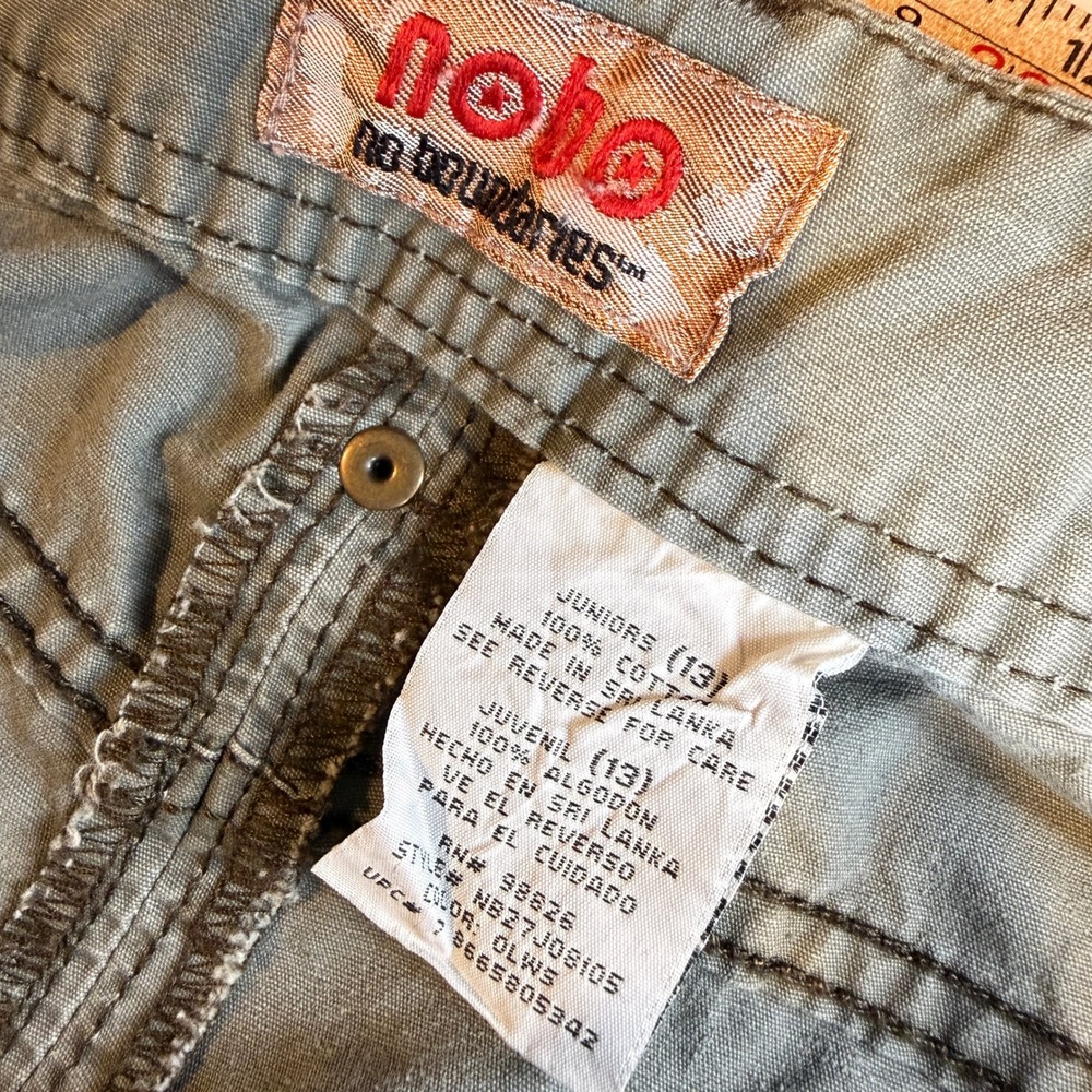nobo Cropped Cargo Pants 13 Juniors Olive Green Outdoor Hiking Casual - Picture 4 of 6